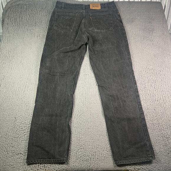 Vintage Levis 518 Jeans Mens 40x34 Black Relaxed Denim Orange Tab USA Made 90s - Picture 2 of 9